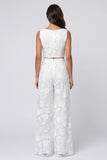 Scoop Floral 2 Piece Ivory Lace Business Suits with Buttons