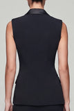 Black 2 Piece Double Breasted Peak Lapel Short Work Dress