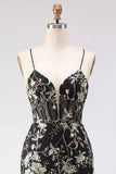 Corset Pink Floral Sparkly Sequined Short Cocktail Dress