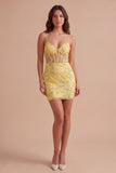 Corset Pink Floral Sparkly Sequined Short Cocktail Dress