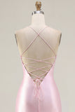 Beaded Sparkly Corset Pink Short Cocktail Dress