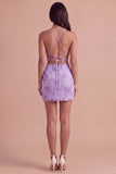 Fuchsia Floral Bodycon Short Cocktail Party Dress