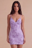 Fuchsia Floral Bodycon Short Cocktail Party Dress