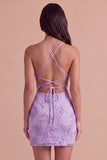 Fuchsia Floral Bodycon Short Cocktail Party Dress
