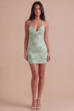 Fuchsia Floral Bodycon Short Cocktail Party Dress