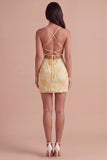 Fuchsia Floral Bodycon Short Cocktail Party Dress