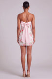 Light Pink Sparkly Floral Bodycon Short Formal Dress