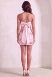 Light Pink Floral Bodycon Sparkly Sequined Short Cocktail Dress
