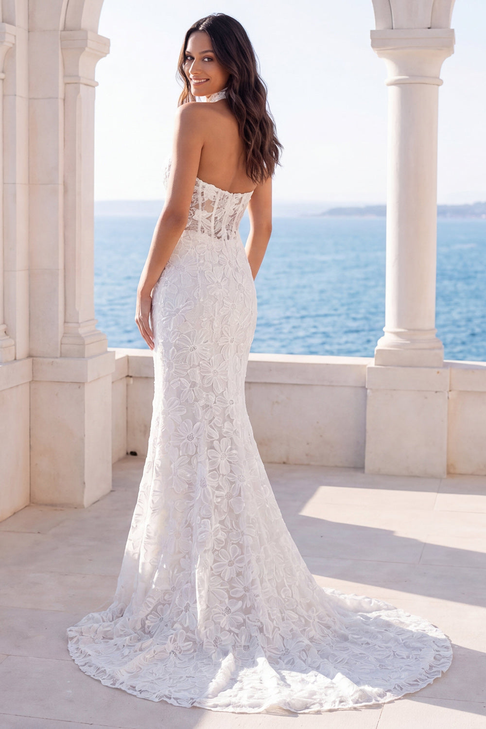 backless beach wedding dresses uk Stacees Bridal Wedding Dress Boho Mermaid V Neck Backless Lace Beach Sweep Train Pleats