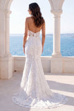 Ivory Floral Halter Neck Mermaid Long Boho Beach Wedding Dress