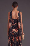 Black Floral Sweetheart Mermaid Long Formal Dress