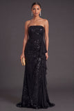 Light Pink Ruffled Mermaid Sparkly Long Formal Dress