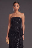 Light Pink Ruffled Mermaid Sparkly Long Formal Dress