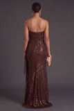 Light Pink Ruffled Mermaid Sparkly Long Formal Dress