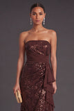 Light Pink Ruffled Mermaid Sparkly Long Formal Dress