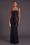 Light Blue Sparkly Sequined Mermaid Long Formal Dress