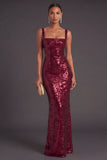 Light Blue Sparkly Sequined Mermaid Long Formal Dress