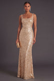 Light Blue Sparkly Sequined Mermaid Long Formal Dress