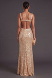 Light Blue Sparkly Sequined Mermaid Long Formal Dress