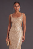 Light Blue Sparkly Sequined Mermaid Long Formal Dress