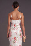 Ivory Spaghetti Straps Mermaid Sparkly Long Formal Dress