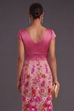 Fuchsia Floral Mermaid Embroidered Long Formal Dress
