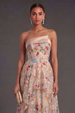 Corset Floral A Line High Low Wedding Guest Dress