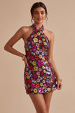 Sparkly Sequined Black Bodycon Short Cocktail Party Dress