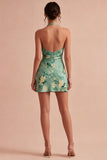Halter Neck Light Green Short Bodycon Cocktail Dress