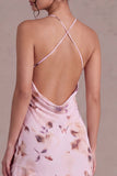 Pink Mermaid Ruffled Floral High Low Cocktail Dress