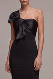 Black Mermaid One Shoulder Long Formal Dress