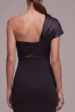 Black Mermaid One Shoulder Long Formal Dress