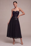 Sweetheart Black Sparkly A Ling Long Formal Dress