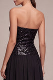 Sweetheart Black Sparkly A Ling Long Formal Dress