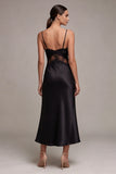 Black Mermaid Spaghetti Straps Long Formal Dress