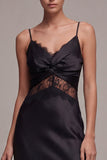 Black Mermaid Spaghetti Straps Long Formal Dress