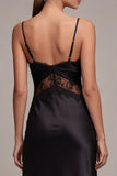Black Mermaid Spaghetti Straps Long Formal Dress