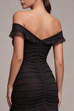 Black Mermaid Off the Shoulder Long Formal Dress