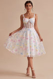 A Line Corset Thick Straps Little White Dress