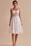 A Line Corset Thick Straps Little White Dress