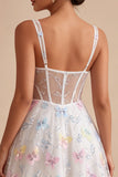 A Line Corset Thick Straps Little White Dress