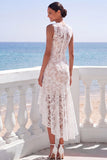 Navy Floral Ruffled High Low Wedding Guest Dress