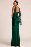 White Mermaid Maxi Corset Satin Basque Waist Wedding Reception Dress with Lace
