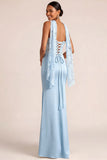 White Mermaid Maxi Corset Satin Basque Waist Wedding Reception Dress with Lace
