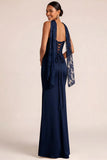 White Mermaid Maxi Corset Satin Basque Waist Wedding Reception Dress with Lace
