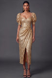 Sheath English Rose Sweetheart Glitter Midi Formal Dress