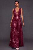 Sparkly Glitter A Line Light Blue Long Formal Dress