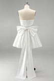 Sparkly White Corset Strapless Short Cocktail Dress with Rhinestone