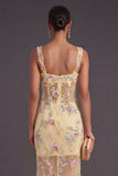 Green Sparkly Sequin Floral Thick Straps Mermaid Long Wedding Guest Dress