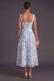 Green Sparkly Floral A Line Square Neck Long Wedding Guest Dress with Beading